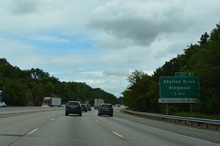 Skyline Drive stems north from Oakland Avenue and Exit 57 to the Ramapo Mountains and borough of Ringwood.