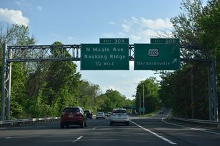 U.S. 202 diverges from I-287 southwest from Maple Avenue into the borough of Bernardsville.