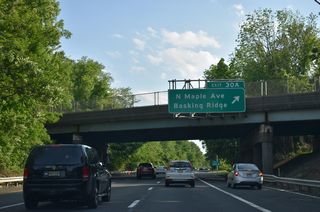 Maple Avenue heads south from Exit 30 A to Madisonville and Basking Ridge in Bernards Township.