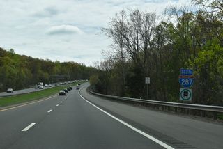 Interstate 287 crosses over U.S. 202 for the first time and continues south by Darlington.