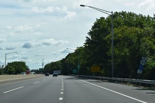 The exit for U.S. 40 east ties into the intersection joining Route 140 west and Salem County Route 540 (Deepwater Slapes Corner Road) east in Carneys Point Township.