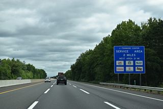 The Turnpike widens to six overall lanes north of Route 73 / Exit 4.
