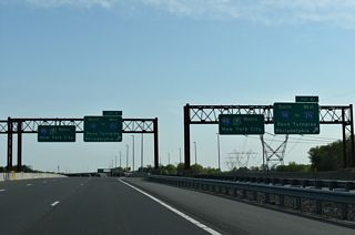 Interstate 95 runs west from the Exit 6 to I-295/276 at Bristol Township, Pennsylvania, where it rejoins the original alignment connecting Trenton with Philadelphia.