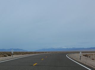 Arc Dome (elevation 11,361 feet above sea level) appears beyond the far north end of Big Smoky Valley where U.S. 6/95 turn eastward toward Millers.
