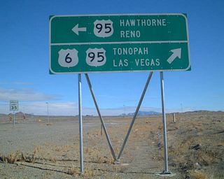U.S. 95 heads north from Coaldale to Mina, Hawthorne and Fallon east of Reno.