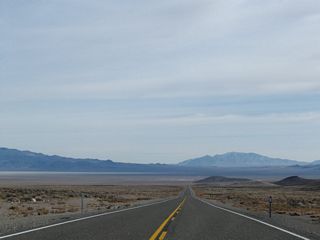 The Columbus Salt Marsh appears far to the east from where U.S. 6 lowers from the Volcanic Hills.