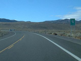 After passing by the Volcanic Hills (south side of highway) and Miller Mountain (north side of highway), westbound U.S. 6 meets Nevada 264, then approaches Nevada 360 north at the site of Basalt.