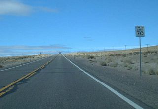 This view shows U.S. 6 west after the intersection with Nevada 264. Photo taken 1/20/02.