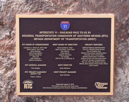 I-11 Dedication Placard