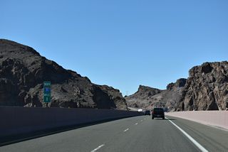 Interstate 11 commences along U.S. 93 northbound along the Hoover Dam Bypass at the Nevada state line across the Colorado River.