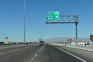 Sunset Road stretches across the entire southern Las Vegas metro area. The arterial begins in southwest Spring Valley and extends east through Paradise and Henderson. SR 562 follows a portion of Sunset Road, between Las Vegas Boulevard and the west Henderson city line.