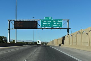 Tropicana Avenue (SR 593) links I-11 with the south end of the Las Vegas Strip, the UNLV main campus and Spring Valley. Tropicana Avenue also connects with Paradise Road south to Harry Reid International Airport (LAS).