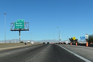 Boulder Highway (SR 582) converges with I-11/U.S. 93-95 at the unincorporated town of Winchester and Exit 70 in 1.5 miles.