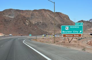 Exit 2 leaves I-11/U.S. 93 south for U.S. 93 Business (Boulder City Parkway) north and SR 172, which follows the initial 1.365 miles of Hoover Dam Access Road east.