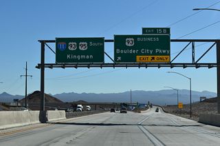 U.S. 93 along Nevada Highway was rebranded as Boulder City Parkway by September 2017 in an effort to keep traffic flowing into the city from I-11 and the Boulder City Bypass.1