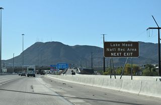 SR 564 (Lake Mead Parkway) spurs 8.41 miles east from the Henderson Bowl interchange (Exit 23) to Lorin Williams Parkway ahead of the entrance into Lake Mead National Recreation Area.