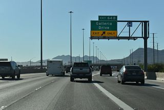 Galleria Drive extends east from Exit 64 B to Boulder Highway (old SR 582) and the Calico Ridge area near Lake Las Vegas.