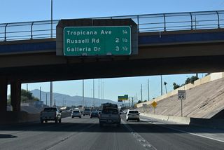 Russell Road meets I-11/U.S. 93-95 in 2.5 miles followed by Galleria Drive in three miles.