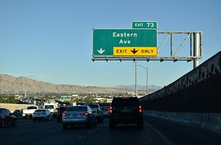 Eastern Avenue meets I-11/U.S. 93-95 at a diamond interchange (Exit 73) by the East Las Vegas neighborhood.