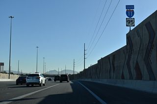 I-11/U.S. 95 leads east five miles to Downtown Las Vegas.