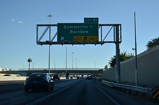 Rainbow Boulevard extends south from Washington Avenue, just north of Exit 81, to Tropicana Avenue in Spring Valley as Nevada State Route 595.