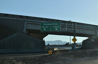 Rainbow Boulevard passes over I-11/U.S. 95 at the Las Vegas Expressway eastward turn. The crossing is known as the "Rainbow Curve".