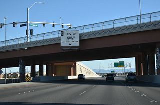 Ramps with the HOV lanes join Elkhorn Road with I-11/U.S. 95 south and from the freeway north.