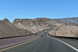 Hoover Dam Access Road appears along the north side of I-11/U.S. 93.