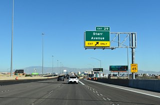 Starr Avenue begins at South Valley View Boulevard, traveling 0.50 miles east to meet I-15 before continuing to SR 146 (St. Rose Parkway) opposite Raiders Way.