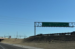 Beginning at Frehner Road west of I-15/U.S. 93, SR 573 heads 3.09 miles east to SR 604 (Las Vegas Boulevard) across from Fitzgerald Boulevard and the main gate to Nellis AFB. 