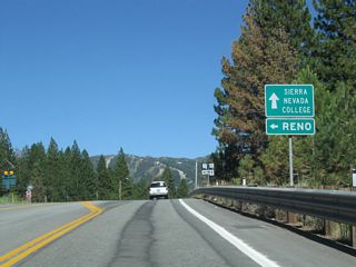 Continue straight on Nevada 28 for Sierra Nevada College, Lake Tahoe Nevada State Park, and Spooner Junction (U.S. 50). Turn left here for Nevada 431 north to Mount Rose.