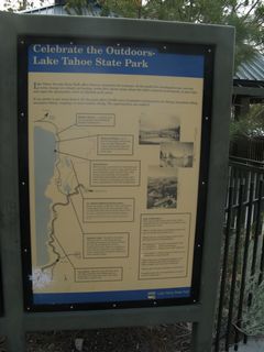 This kiosk at the Scenic Overlook off Nevada 28 southeast of Incline Village offers a list of attractions along the state route as it passes through Lake Tahoe Nevada State Park.