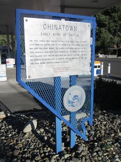 Several historic markers are located at the southeastern corner of the intersection between U.S. 50 (Lincoln Highway / Overland Trail) and Dayton Valley Road (SR 822) in Dayton. State Historic Marker #7 tell the history of Dayton as well as some background on the Pony Express, which briefly passed through here in 1860-1861.