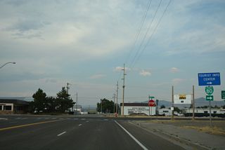 Business Loop I-80 follows old U.S. 40 southeast 1.1 miles to U.S. 93 (Great Basin Highway). Highway 40 converges with Interstate 80 west in 4.3 miles by Willow Creek.