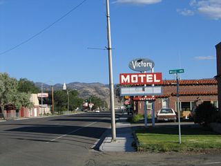 A small array of businesses line Business Loop I-80 and SR 223 between Humboldt Avenue and U.S. 93 (Great Basin Highway). Wells provides an oasis of services in an otherwise sparsely populated desert.