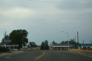 A collection of older motels and local businesses line 6th Street from Shoshone Avenue to Wells Avenue through the Wells city center.