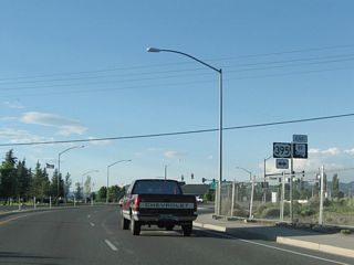 Immediately thereafter, northbound Nevada 88 ends at the traffic signal with U.S. 395. An end shield is posted prior to the traffic signal.