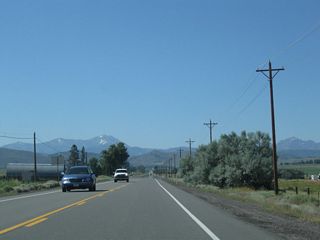 Traveling south along Nevada 88 after the Nevada 206/Fairview Lane intersection, the state route continues on a due south routing that will bring it into California in just a few miles.