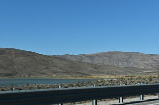 Lower Pahranagat Lake comes into view along the west side of U.S. 93.