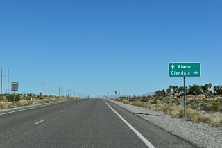 Partially following the pre-1966 alignment of U.S. 93, SR 168 travels between the Arrow Canyon Range and Meadow Valley Mountains to the unincorporated community of Glendale.