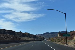 Downtown Boulder City is five miles west of the wye interchange where U.S. 93 Business separates from I-11/U.S. 93 northbound.
