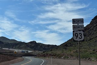 The entrance ramp to U.S. 93 Business (Boulder City Parkway) northbound from SR 172 (Hoover Dam Access Road).