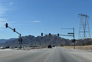 Industrial Road west from U.S. 93 Business (Boulder City Parkway) becomes Veterans Memorial Drive south to Boulder City Municipal Airport (BVU).