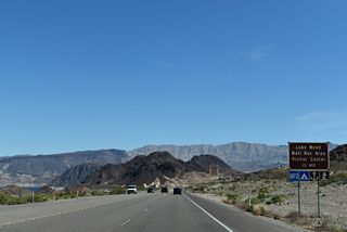 The Lake Mead Visitor Center lies just north of U.S. 93 (Boulder City Parkway) on Lakeshore Road.