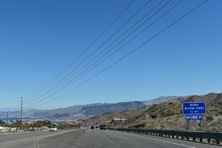 Nevada Way returns to U.S. 93 Business (Boulder City Parkway) north by a Nevada Welcome Center.