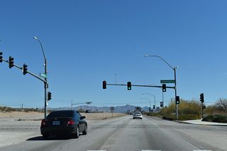 Serving Boulder City Municipal Airport (BVU), Veterans Memorial Drive comprises an arterial loop around the west side of Boulder City.