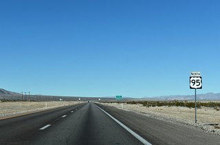 U.S. 95 leaves the Palute Indian Reservation as it advances northwest from Nu-Wav Kaiv Boulevard and Palute Way (Exit 99).