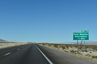Nu-Wav Kaiv Boulevard spurs east from U.S. 95 to the Las Vegas Paiute Resort golf course.