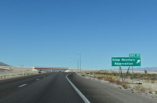 Pauite Way angles southwest to a private tribal residential area.