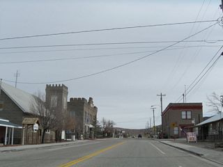 The Esmeralda County Courthouse is located at the corner of Crook Avenue and Euclid Avenue in Goldfield.